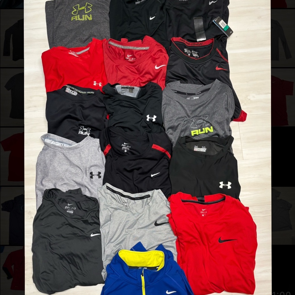Lot of 17 nike and under armour men’s XL shirts